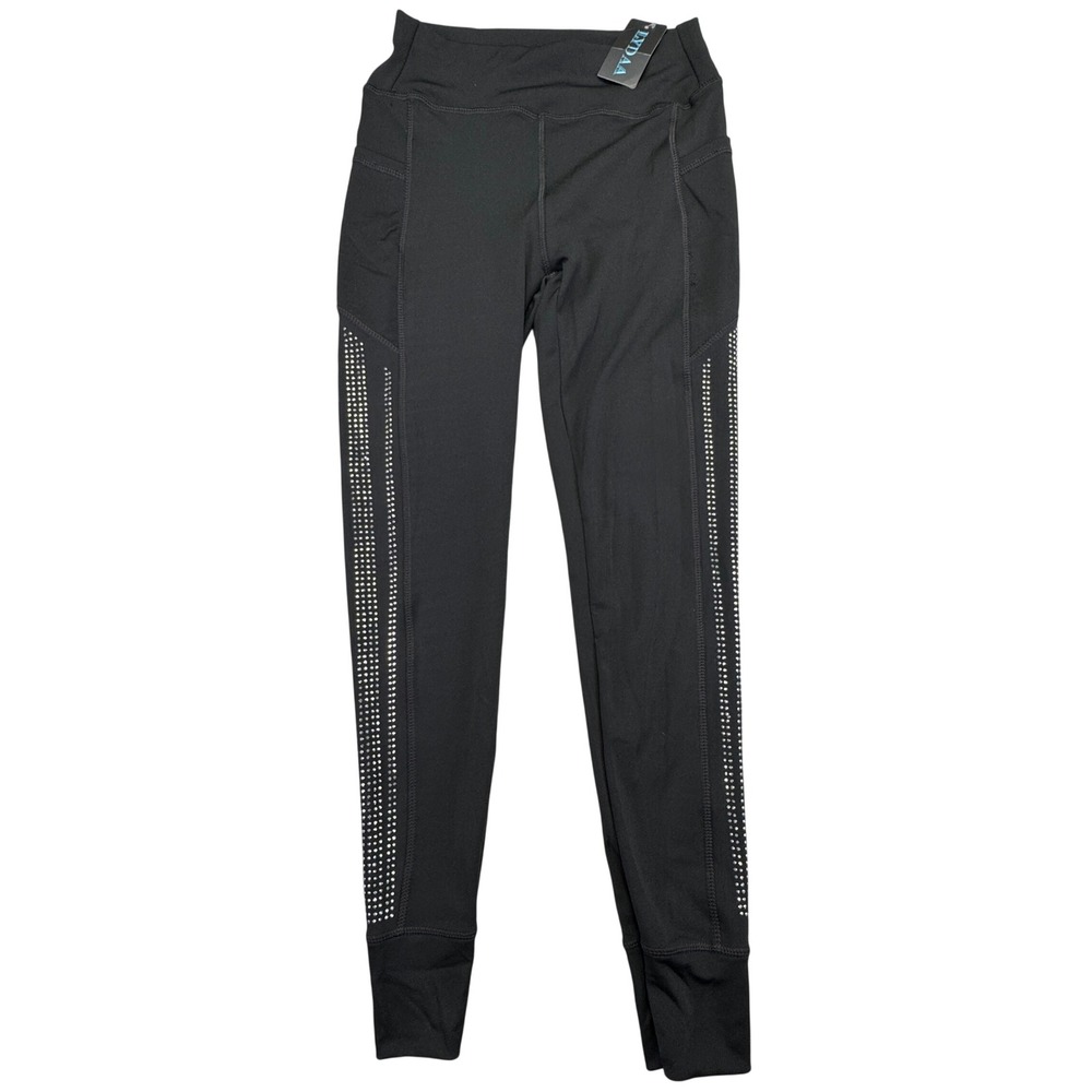 LYDAA Leggings‎ Women's Size Small/Medium NWT Black Rhinestones Activewear
